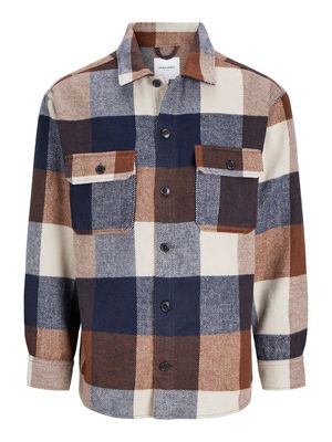 JJEBRADLEY OLLIE OVERSHIRT LS NOOS Navy Blazer/CHECKS