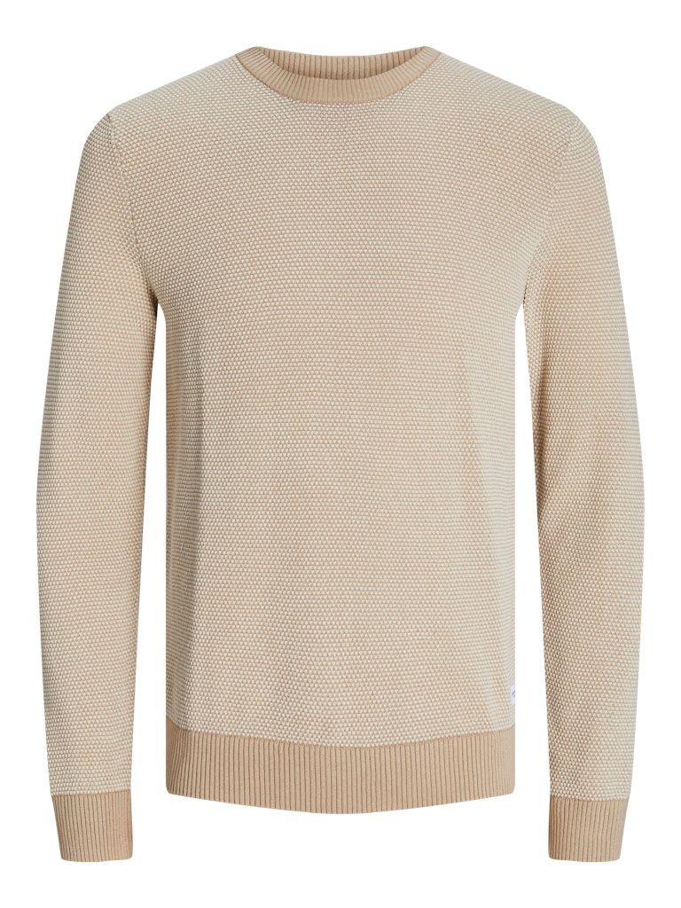 JJEGLOBE KNIT CREW NECK NOOS Oatmeal