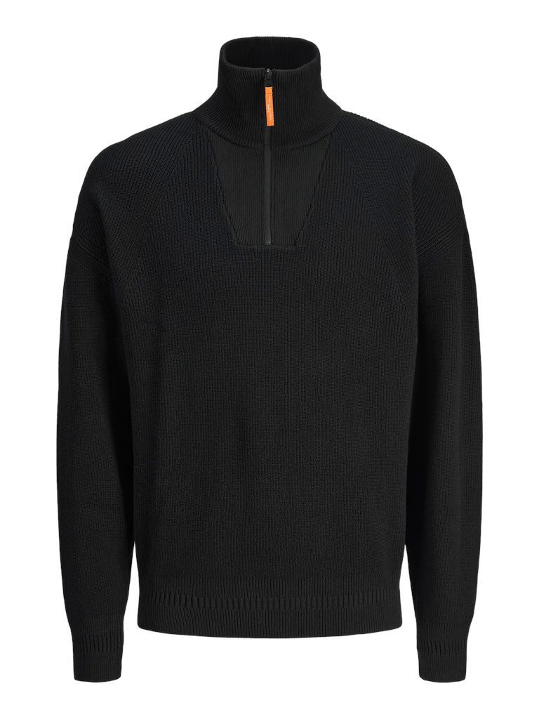 JCOOUTDOOR KNIT HALF ZIP HIGH NECK SN Black