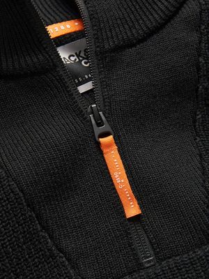 JCOOUTDOOR KNIT HALF ZIP HIGH NECK SN Black