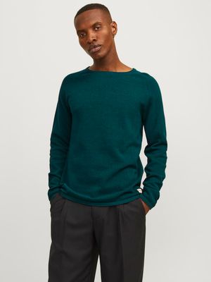 JJEHILL KNIT CREW NECK NOOS Deep Teal/Twist