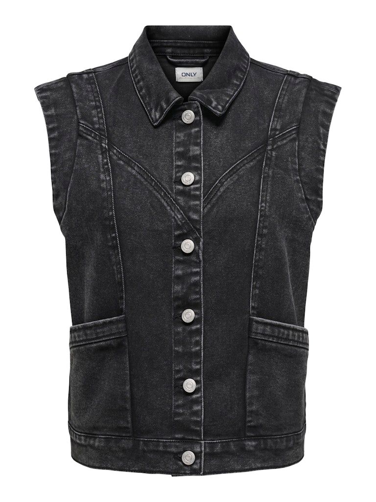 ONLKENNEDY S/L DNM WAISTCOAT WB BJ Washed Black