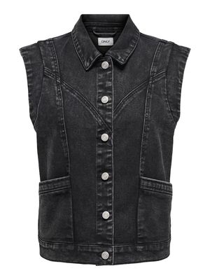 ONLKENNEDY S/L DNM WAISTCOAT WB BJ Washed Black