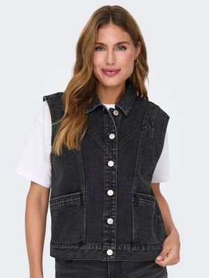 ONLKENNEDY S/L DNM WAISTCOAT WB BJ Washed Black
