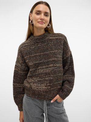 VMDAIMA LS O-NECK PULLOVER Chocolate Torte-W SILVER MINK
