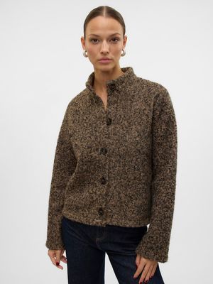 VMHAYLI LS CARDIGAN JRS GA Silver Mink-Black