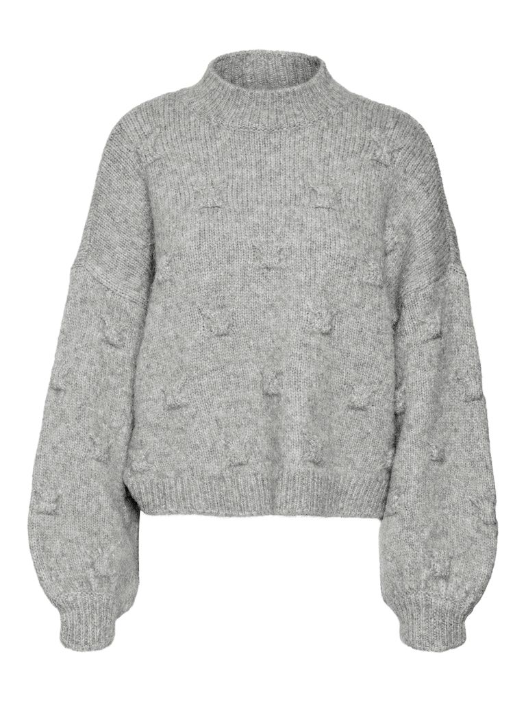 VMGAIL LS HIGHNECK PULLOVER GA Light Grey Melange
