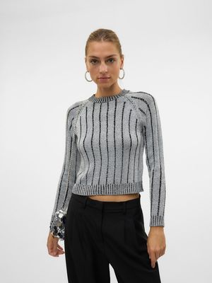 VMVANJA LS O-NECK PULLOVER Black-W SILVER LUREX
