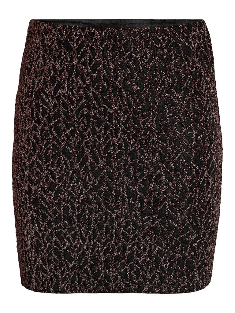 NMGILLY HW LUREX MINI SKIRT JRS Black-COPPER LUREX