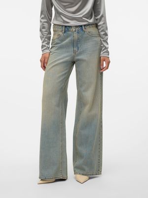 VMREMY MR WIDE DENIM JEANS LI3117 Medium Blue Denim-TINTED