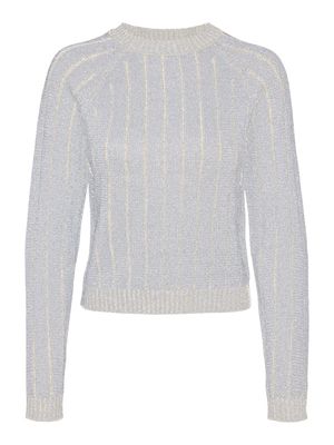 VMVANJA LS O-NECK PULLOVER Birch-W SILVER LUREX