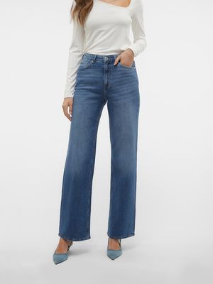 VMTESSA HR WIDE JEANS RA380 GA NOOS Medium Blue Denim