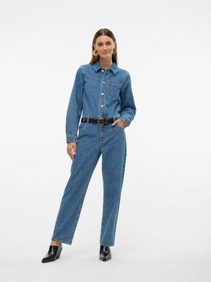 VMLONNIE LS LONG DENIM JUMPSUIT Medium Blue Denim