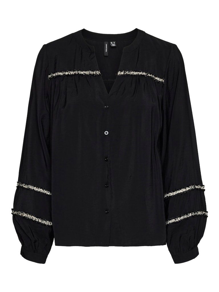 VMDEMI DETAIL LS TOP WVN GA Black