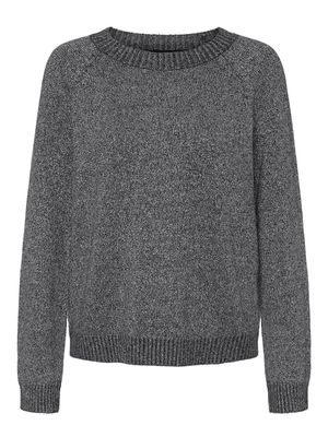 VMDOFFYSHINE LS O-NECK BLOUSE REP NOOS Asphalt/W. SILVER LUREX