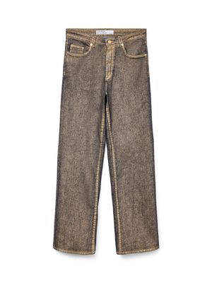 VM TESSA HR GOLD FOIL WIDE DNM JEANS Medium Blue Denim/GOLD