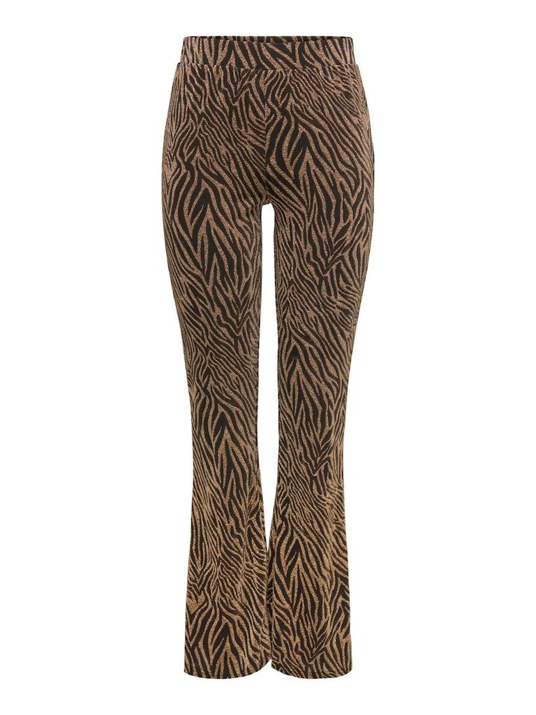 ONLSHINY FLARED GLITTER PANT CS JRS Black-Zebra gold