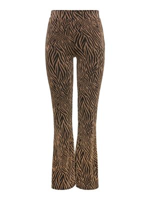 ONLSHINY FLARED GLITTER PANT CS JRS Black-Zebra gold