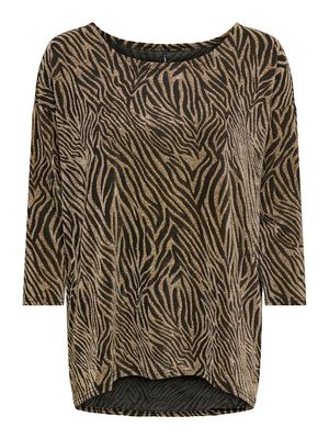 ONLSHINY 3/4 TOP CS JRS Black-Zebra gold