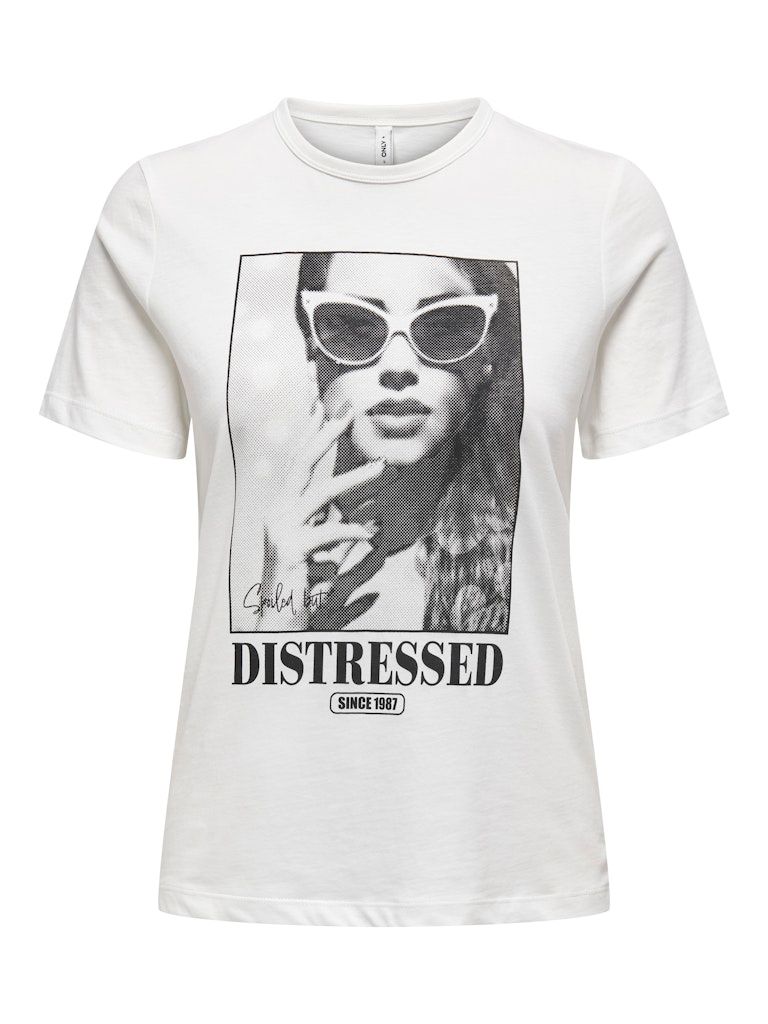 ONLALBA LIFE S/S EGO TOP BOX JRS Cloud Dancer-Distressed