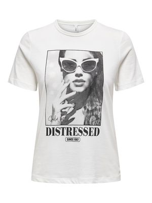 ONLALBA LIFE S/S EGO TOP BOX JRS Cloud Dancer-Distressed