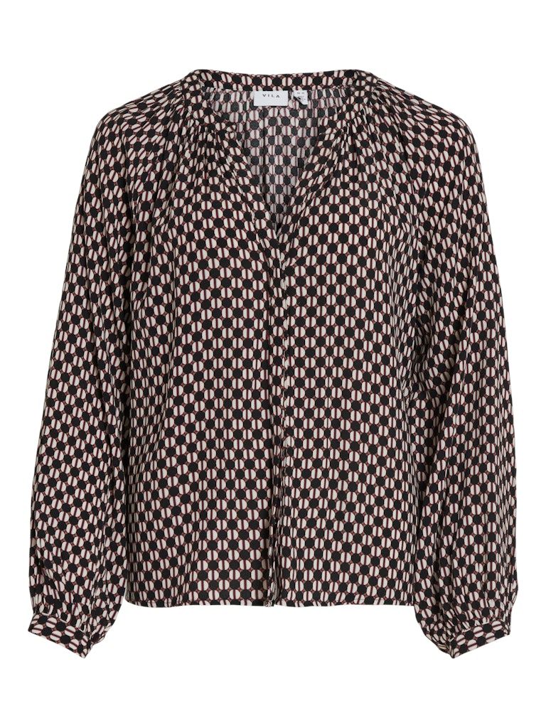 VIMELIRA KAL V-NECK L/S TOP Cabernet/Kal