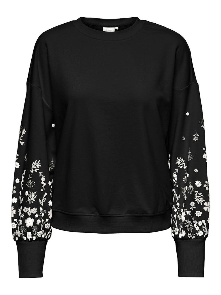 ONLBROOKE L/S O-NECK FLOWER SWT NOOS Black/Cloud dancer s
