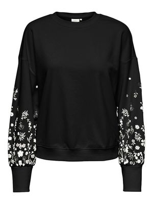 ONLBROOKE L/S O-NECK FLOWER SWT NOOS Black/Cloud dancer s