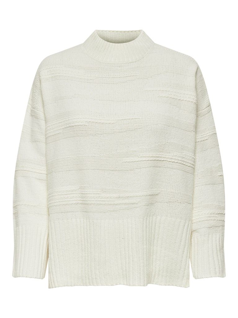 ONLIMA LS LOOSE STRUC HIGHNECK CC KNT Cloud Dancer