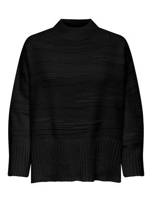 ONLIMA LS LOOSE STRUC HIGHNECK CC KNT Black
