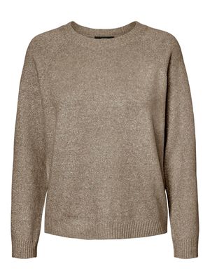 VMDOFFYSHINE LS O-NECK BLOUSE REP NOOS Silver Mink/W. GOLD