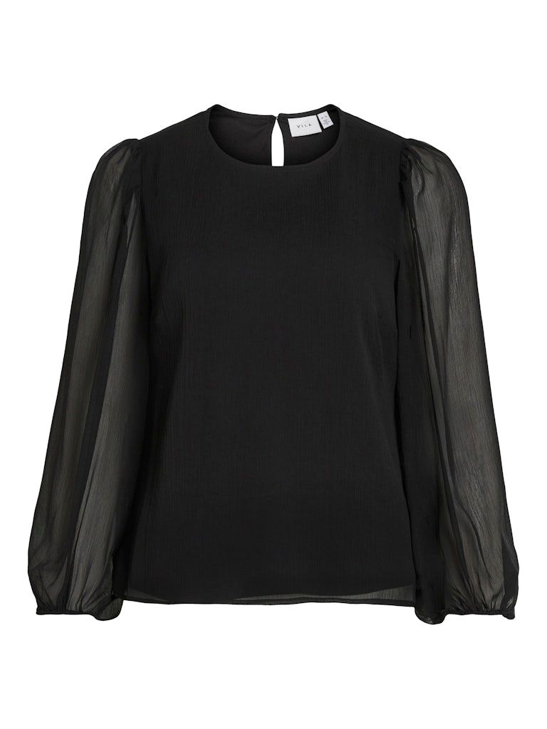 VIFALIA O-NECK L/S TOP - NOOS Black