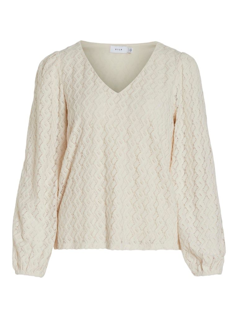 VIFERYA V-NECK L/S TOP/R/BF Birch