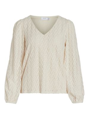VIFERYA V-NECK L/S TOP/R/BF Birch