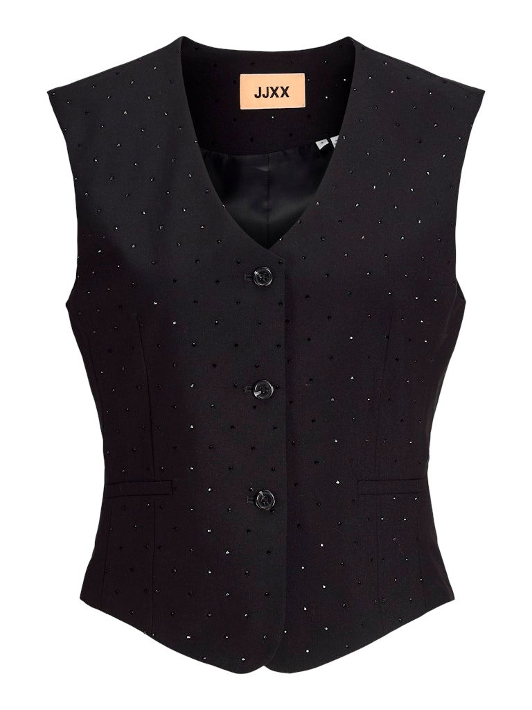 JXLORA RHINESTONE WAISTCOAT TLR Black-RHINESTONE