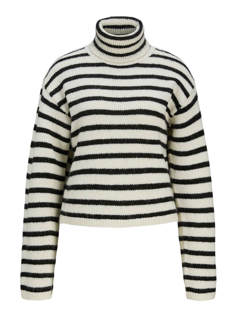 JXROSANNA ROLL NECK KNIT Vanilla Ice-Black