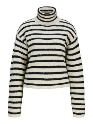 JXROSANNA ROLL NECK KNIT Vanilla Ice-Black