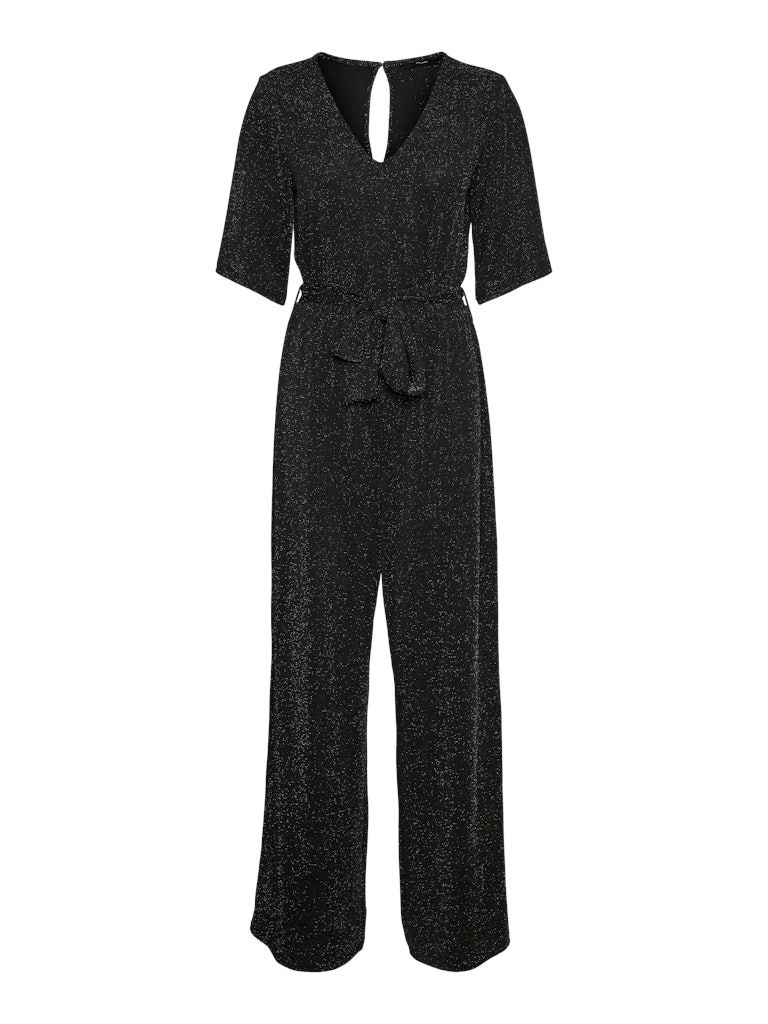 VMKANVA SS GLITTER JUMPSUIT JRS Black-SILVER LUREX