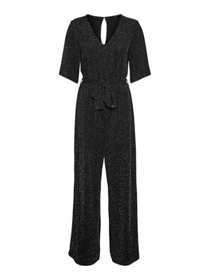 VMKANVA SS GLITTER JUMPSUIT JRS Black-SILVER LUREX