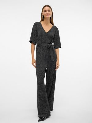 VMKANVA SS GLITTER JUMPSUIT JRS Black-SILVER LUREX