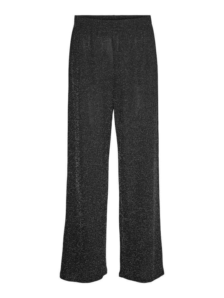 VMKANVA NW GLITTER WIDE PANT JRS Black-SILVER LUREX