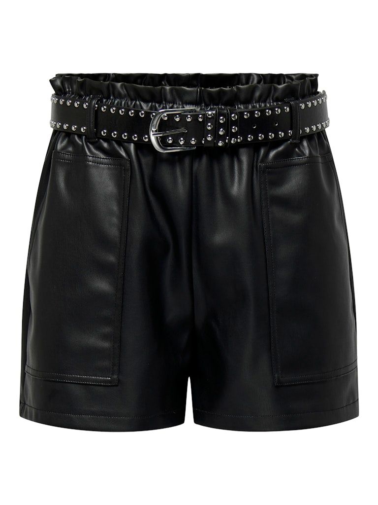 JDYMAYA HW BELTED PU SHORTS PNT Black