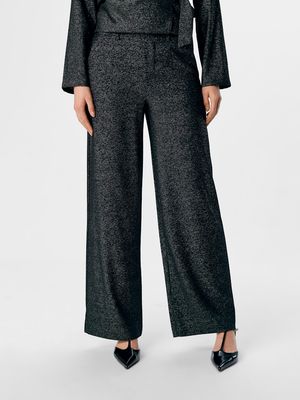 OBJEVELLYN LISA MW LO PANTS E WI 24 Black-Glitter