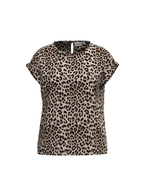 VIELLETTE S/S FULL SATIN TOP - NOOS Caramel Café/LEO