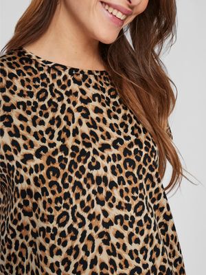 VIELLETTE S/S FULL SATIN TOP - NOOS Caramel Café/LEO