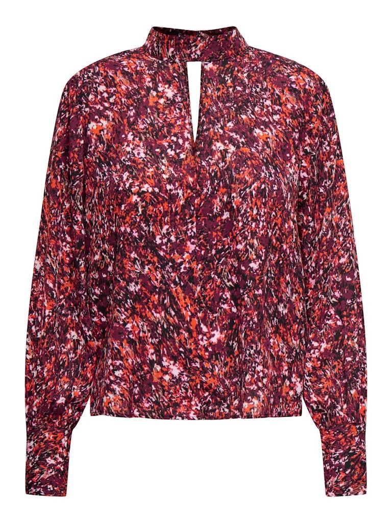 JDYBASE L/S HIGH NECK KEYHOLE TOP WVN Black-W. TANGERINE TANGO N WIN