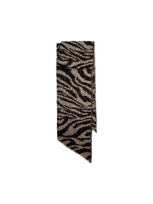 PCPYRON LONG ANIMAL SCARF NOOS BC White Pepper/ZEBRA
