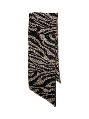 PCPYRON LONG ANIMAL SCARF NOOS BC White Pepper/ZEBRA