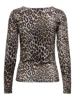 ONLLONE AOP L/S TWO WAY TOP JRS Cloud Dancer/LEO AOP