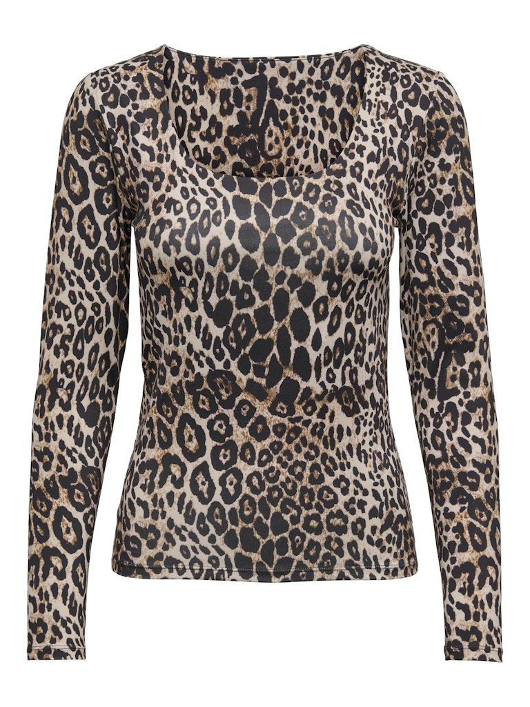 ONLLONE AOP L/S TWO WAY TOP JRS Cloud Dancer/LEO AOP
